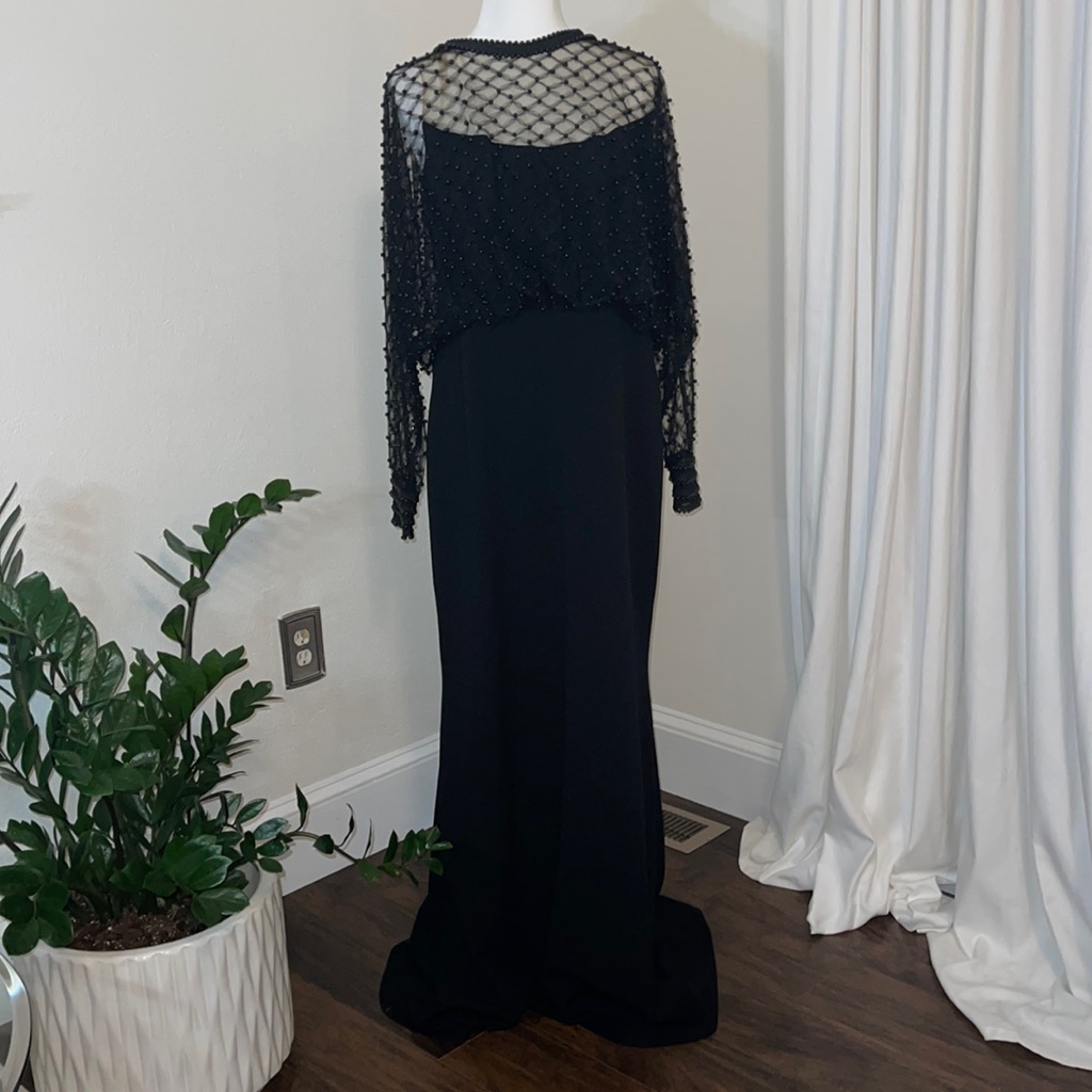 Tadashi Shoji Black Pearl Long Dress